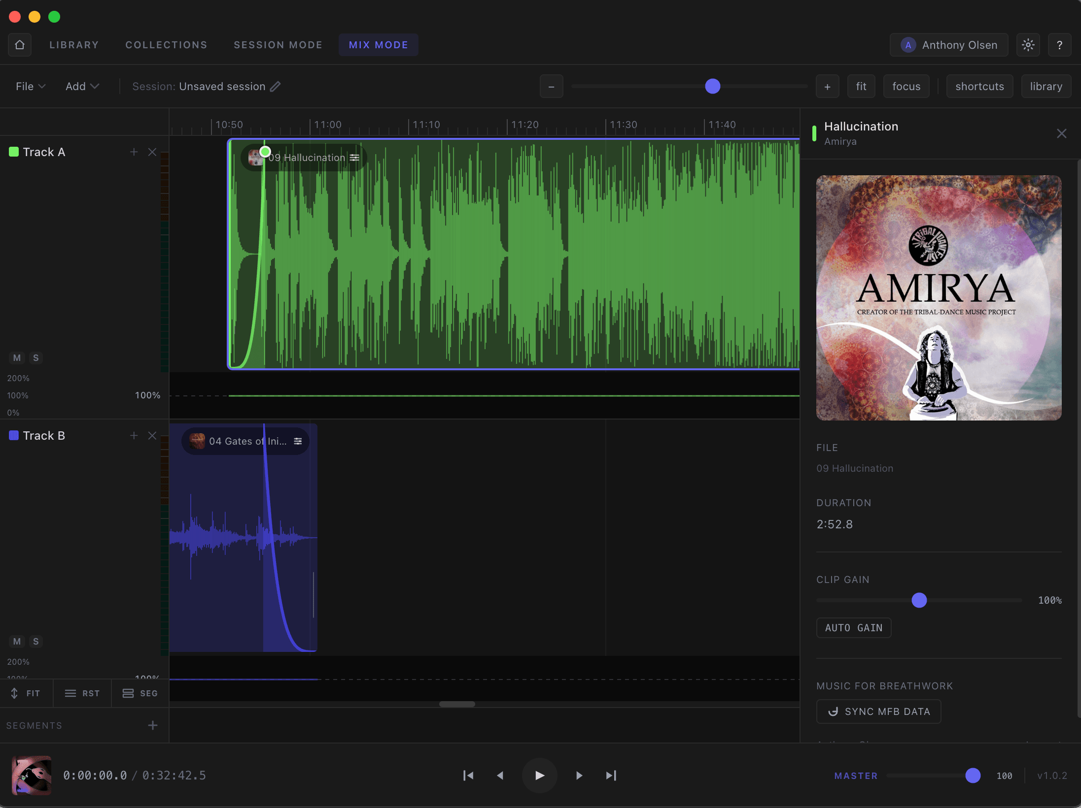 Limina Mix interface